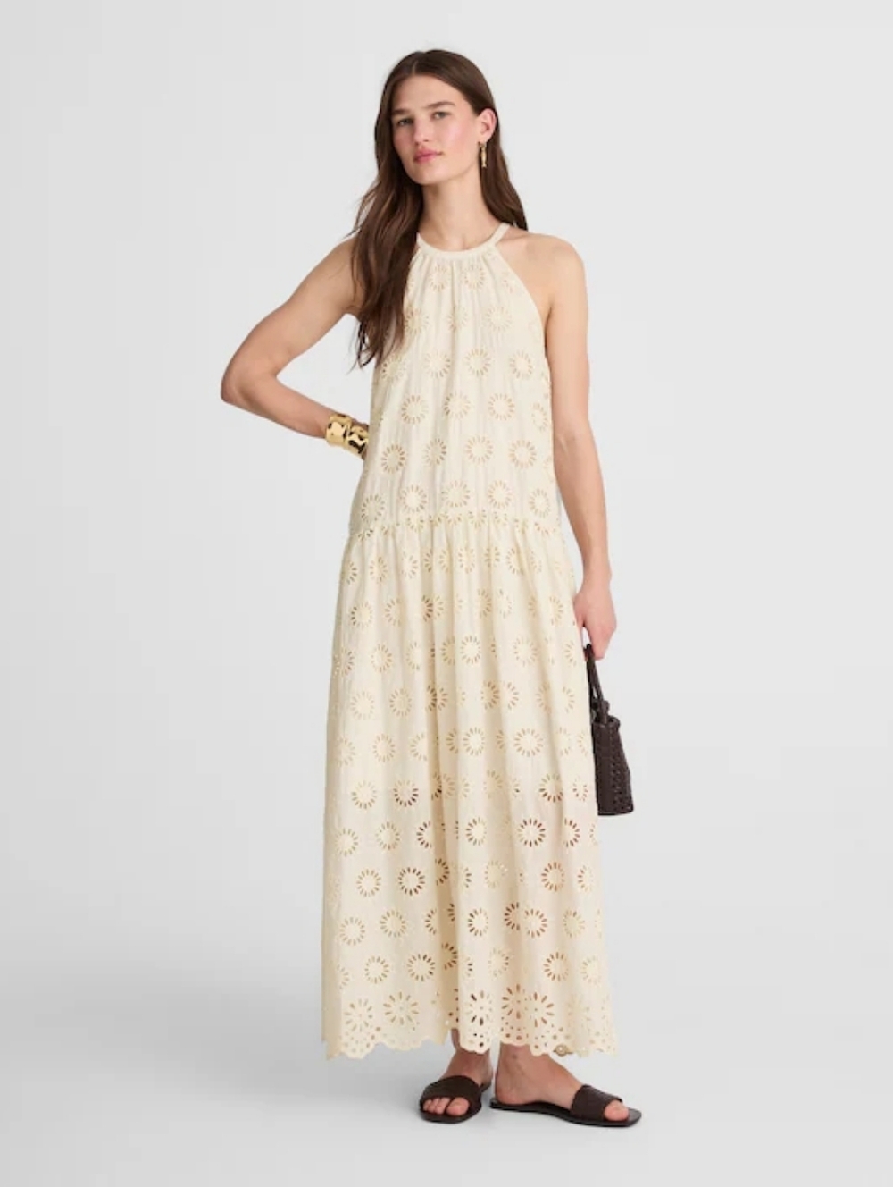 Madewell Embroidered Drop-Waist Maxi Dress